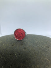 Load image for gallery view&quot;Bear&quot; rings, 15mm plate, decorated with salmon leather