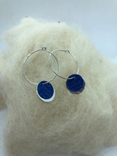 Load image for gallery view&quot;Bera&quot; loop earrings, decorated with salmon leather